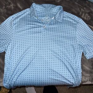 Burlebo Men's Blue Texas Patterned Polo